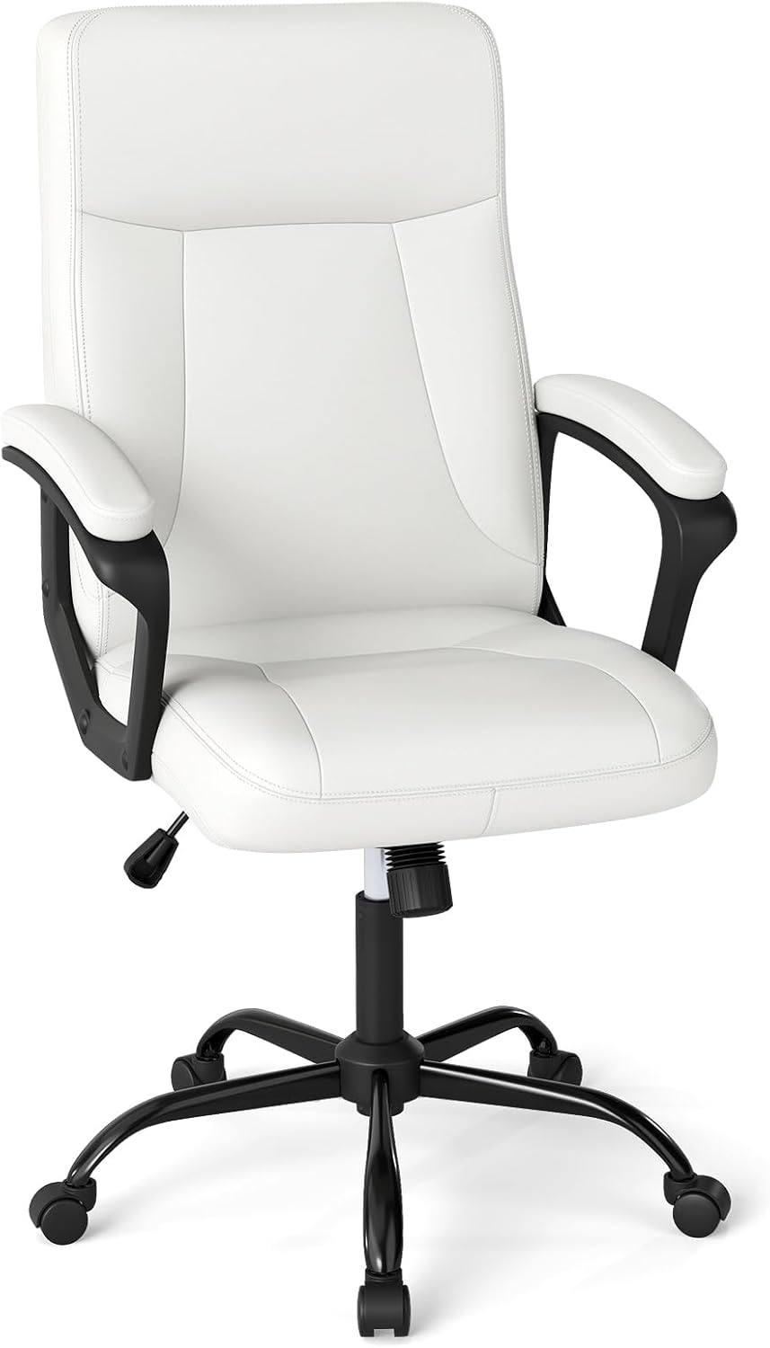 350LBS Big & Tall Executive Office Chair, Height Adjustable Leathaire Computer Desk Chair