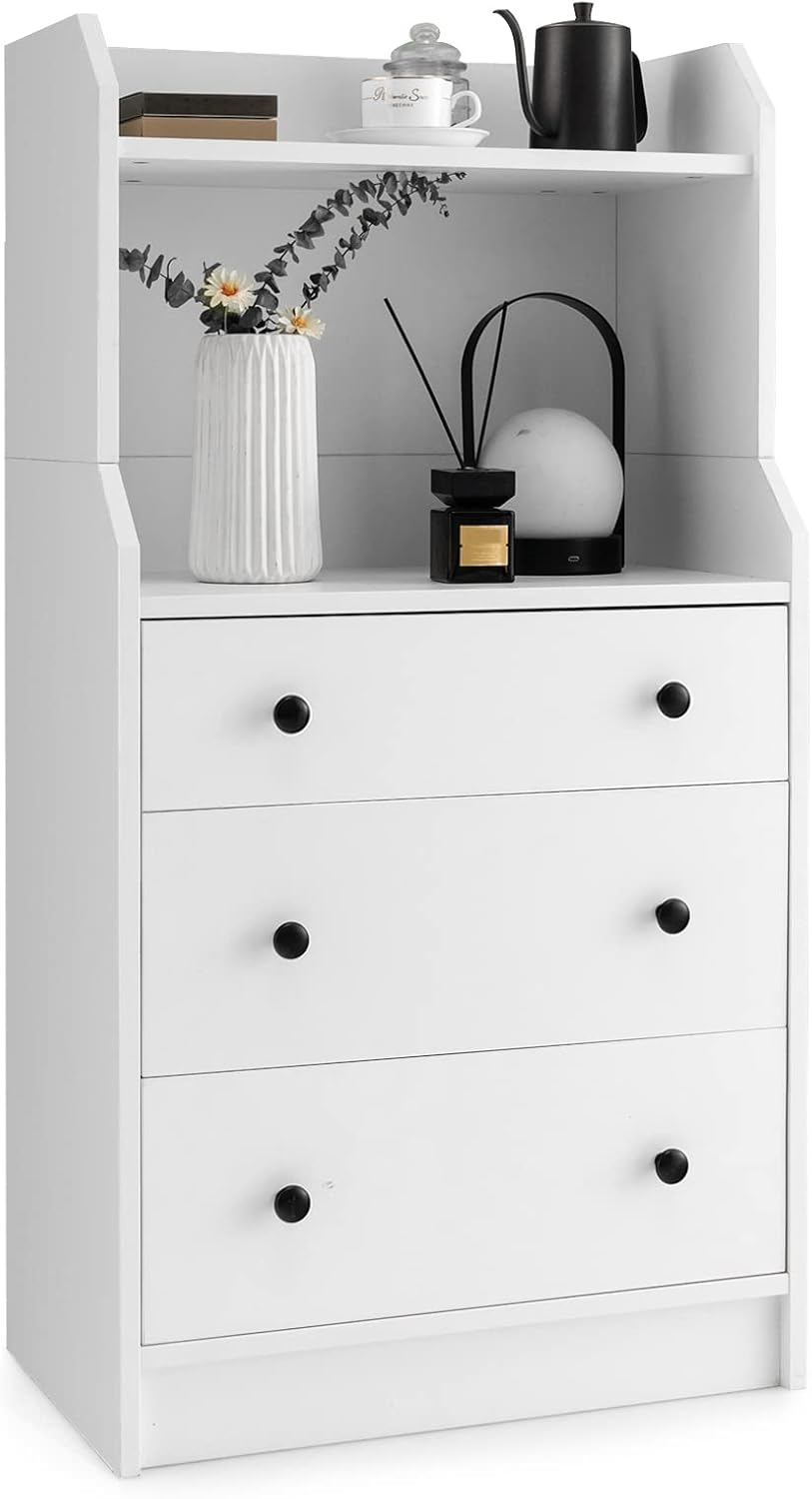 Modern Chest of Drawers Dresser with Shelves