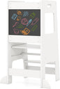 Height Adjustable Learning Tower with Safety Rail