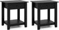 Wooden Nightstand End Sofa Side Table with Drawer and Open Shelf