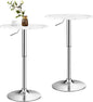 GiantexUK Round Bar Table, Adjustable Height Coffee Table with Non-slip Rubber Ring