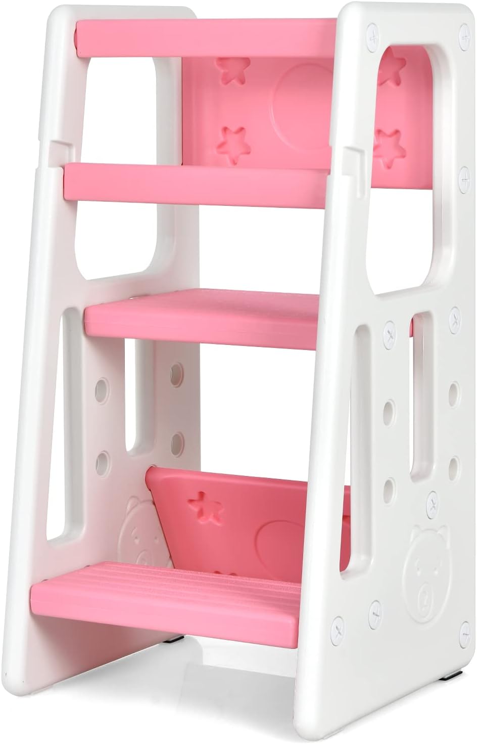 Height Adjustable Toddlers Kitchen Helper Stand with Double Safety Rails