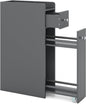 Small Bathroom Storage Cabinet 4-Tier Narrow Toilet Side Storage Cabinet with Slide Out Drawers on Casters