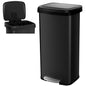 GiantexUK 68L Recycling Pedal Bin, Stainless Steel Rectangular Trash Bin with Silent Soft Close Lid & Pedal