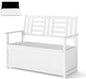 185L Patio Storage Bench Solid Wood Storage Loveseat with Backrest and Armrests