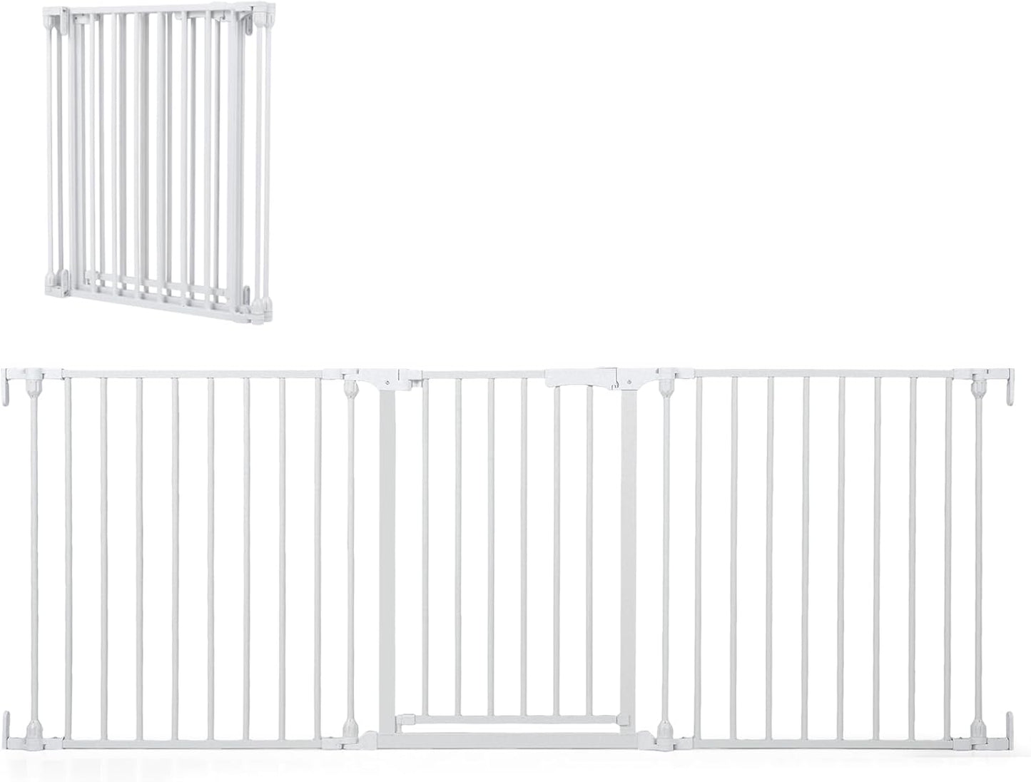 3 Panel Foldable Pet Gate, Pressure Baby Gate with One-hand Opening