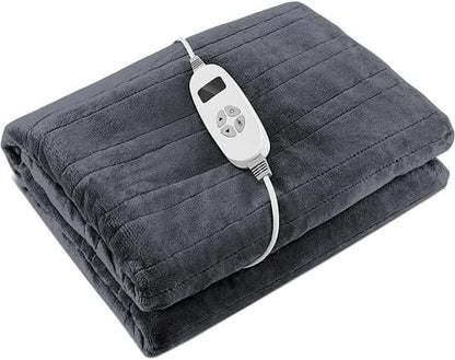 160 x 130/180 x 130 CM Electric Heated Throw Blanket with 10 Heat Settings