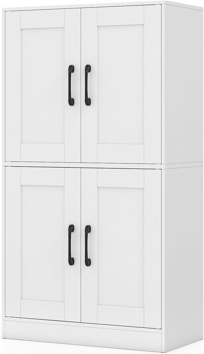 Floor Storage Cabinet with Doors and Adjustable Shelves