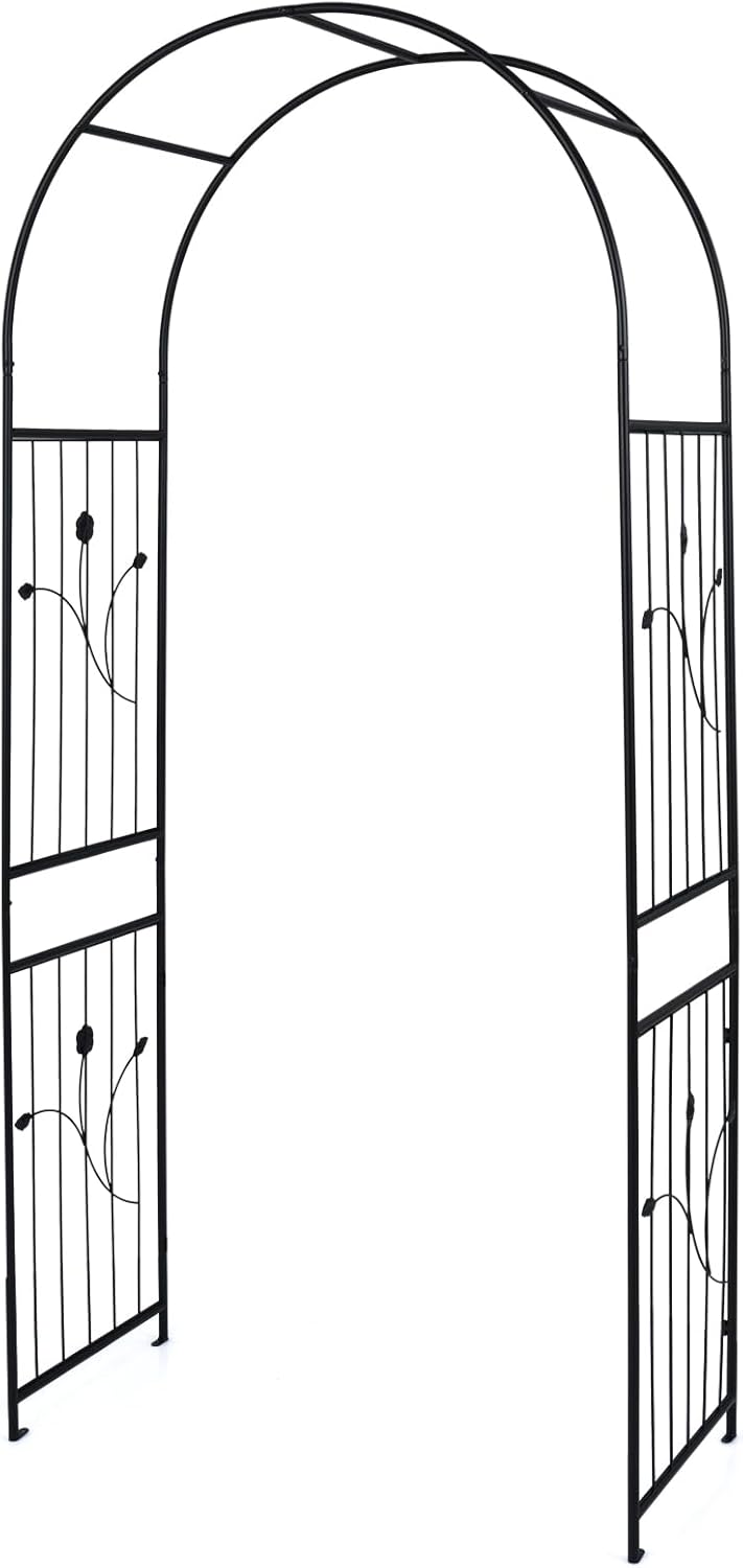 Metal Garden Arch, Large Archway Trellis Pergola Arbour for Rose Vines Climbing Plant