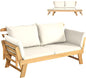 3 in 1 Convertible Cushioned Loveseat Lounger Couch with Folding Armrests and Pillows