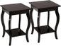 Accent End Table with Elegant Curved Legs and 2-Tier Open Storage Shelves
