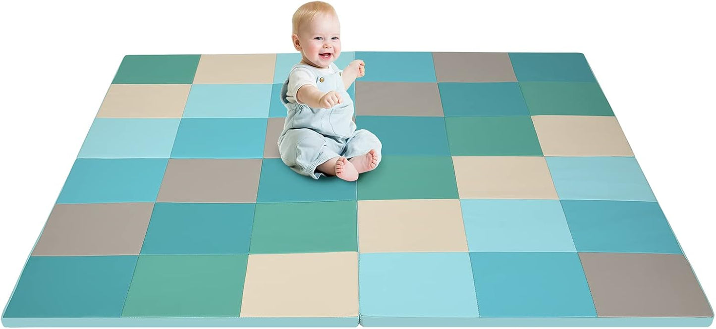 Toddler Play Mat, Foldable Patchwork Baby Floor Mats