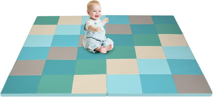 Toddler Play Mat, Foldable Patchwork Baby Floor Mats