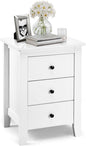 Wooden Nightstand with 3 Drawers and Stable Structure