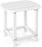 Weather-Proof HDPE Sofa End Table with Slatted Top and Curved Edge