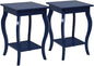 Accent End Table with Elegant Curved Legs and 2-Tier Open Storage Shelves