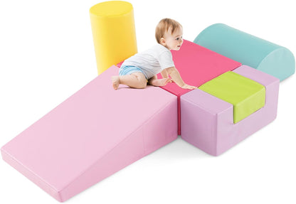 6 Pieces Colorful Kids Climb and Crawl Foam Play Set