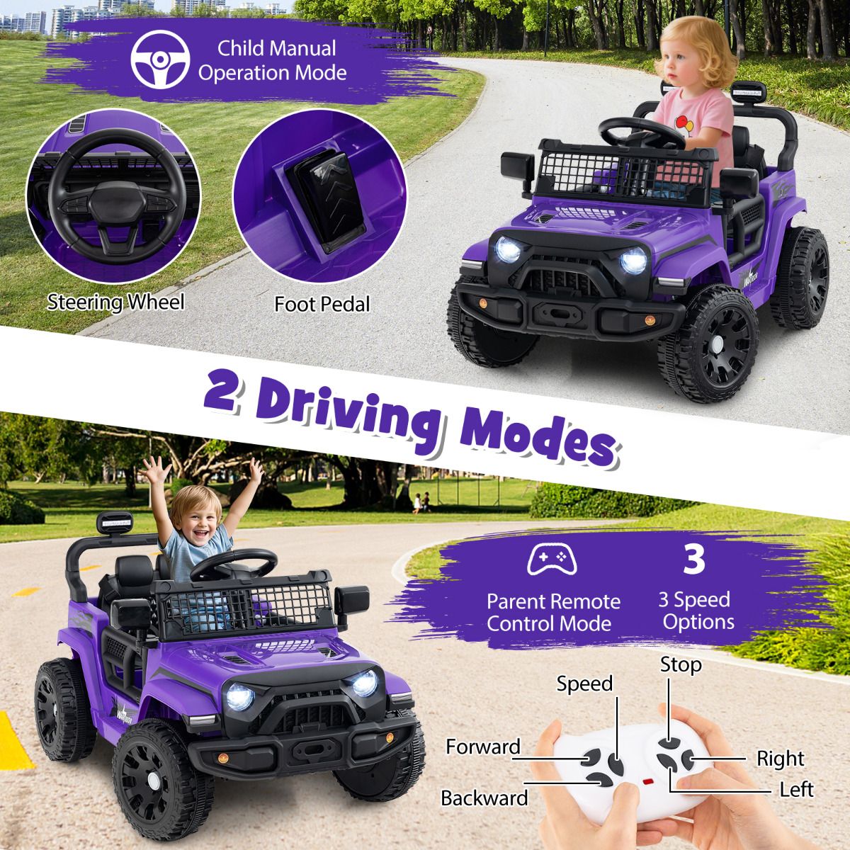 12V Kids Ride on Truck Car with Remote Control for Kid Over 3 Years Old