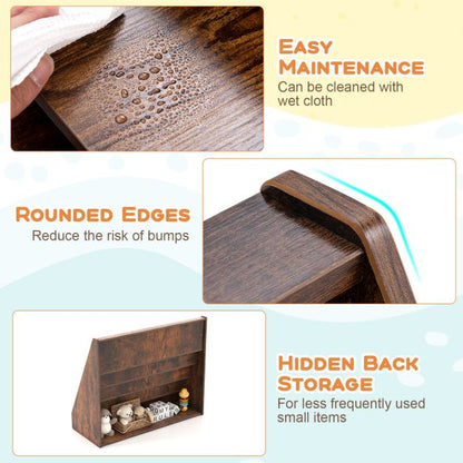 5-Tier Wooden Toddler Book Shelf Stand with Deep Compartments