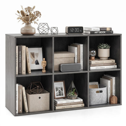 6-Cube Bookcase 3-Tier Storage Organizer with Anti-Tipping Kits for Living Room Study