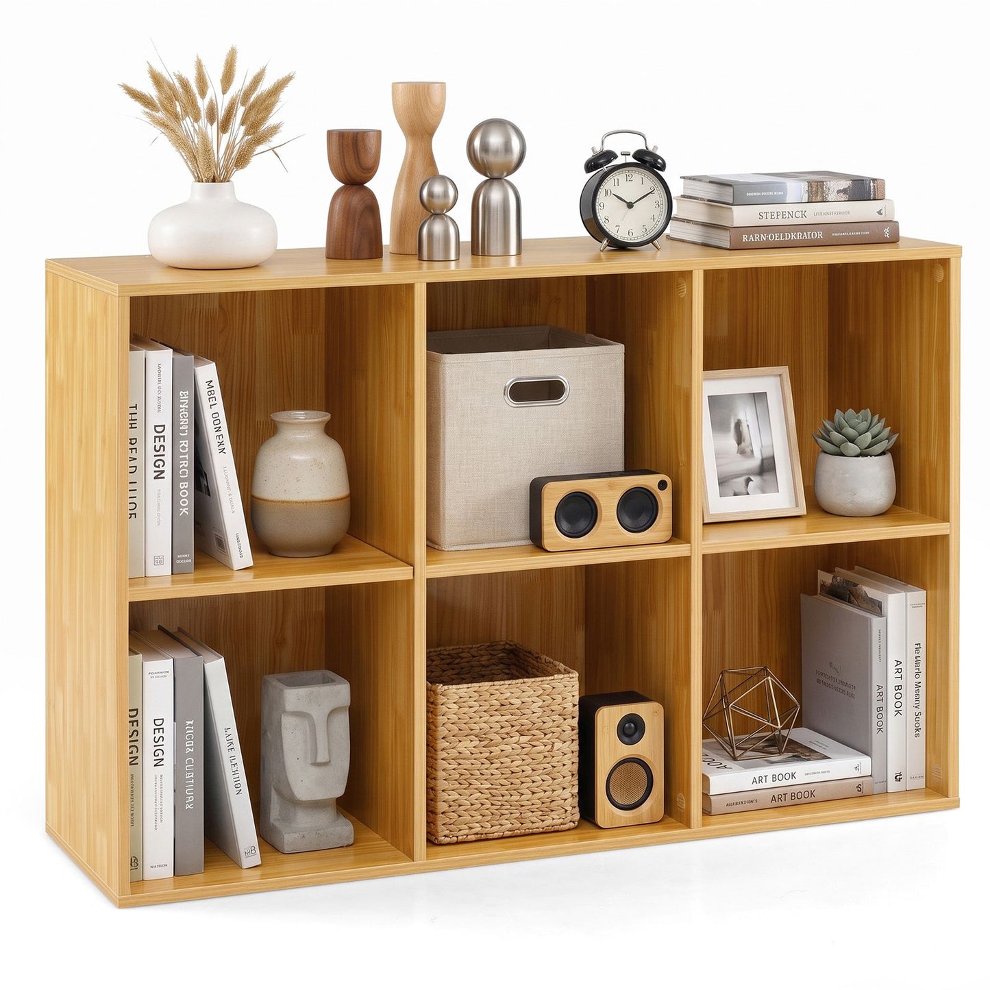 6-Cube Bookcase 3-Tier Storage Organizer with Anti-Tipping Kits for Living Room Study