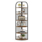 6-Tier Corner Shelf Tall Freestanding Corner Bookshelf with Heavy-duty Metal Frame