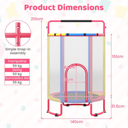 55”/61” Kids Trampoline, 6 in 1 Toddler Trampolines