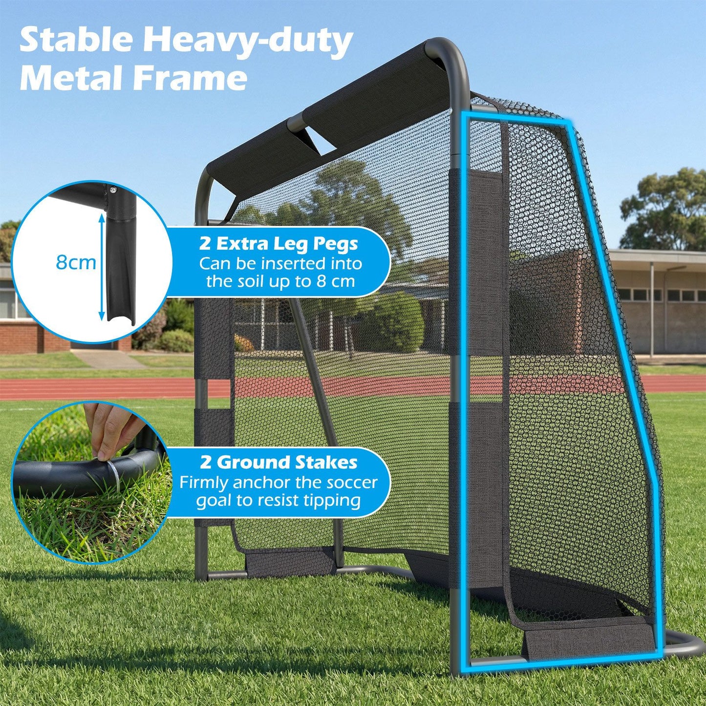 6 x 4 ft Soccer Goal Set for Backyard with Net and Anchoring System