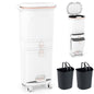 Recycling Bins, 42L Dry and Wet Separation Trash Can with 3 Compartments, Wheels, Stickers & Handl