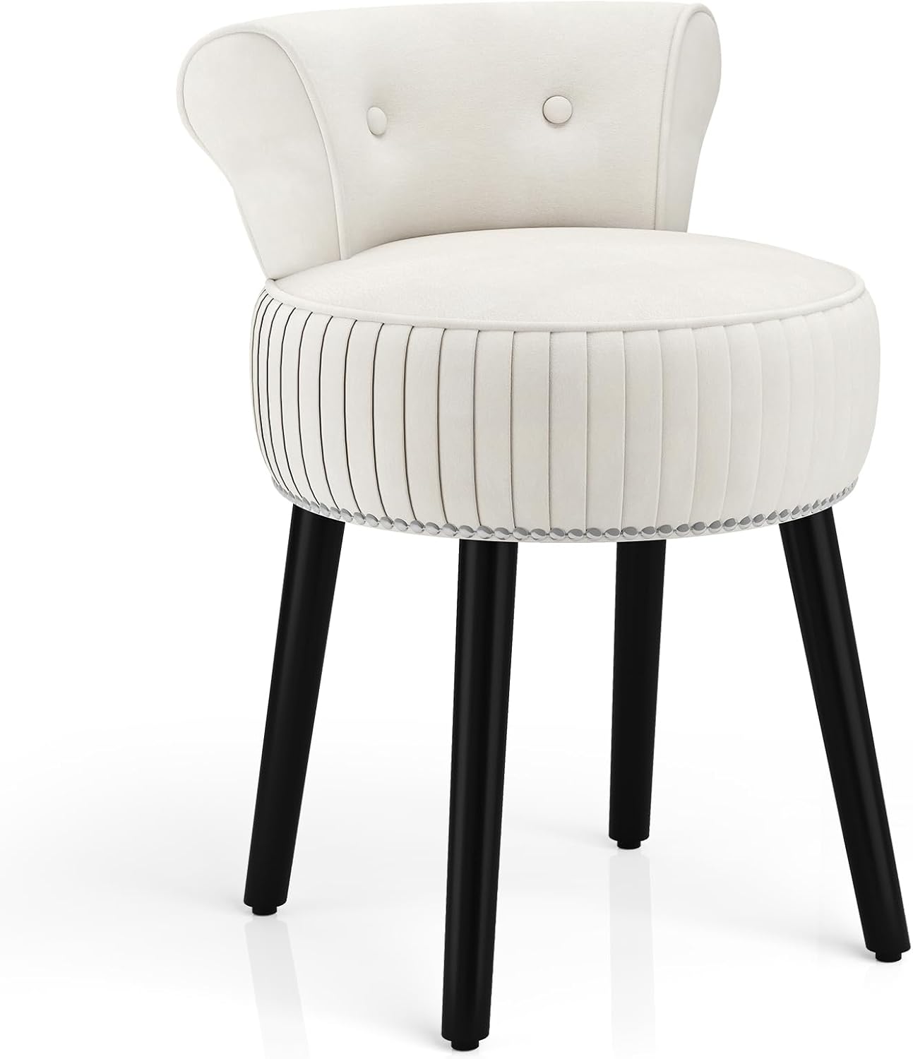 Dressing Table Stool, Upholstered Velvet Vanity Stool Chair Footrest