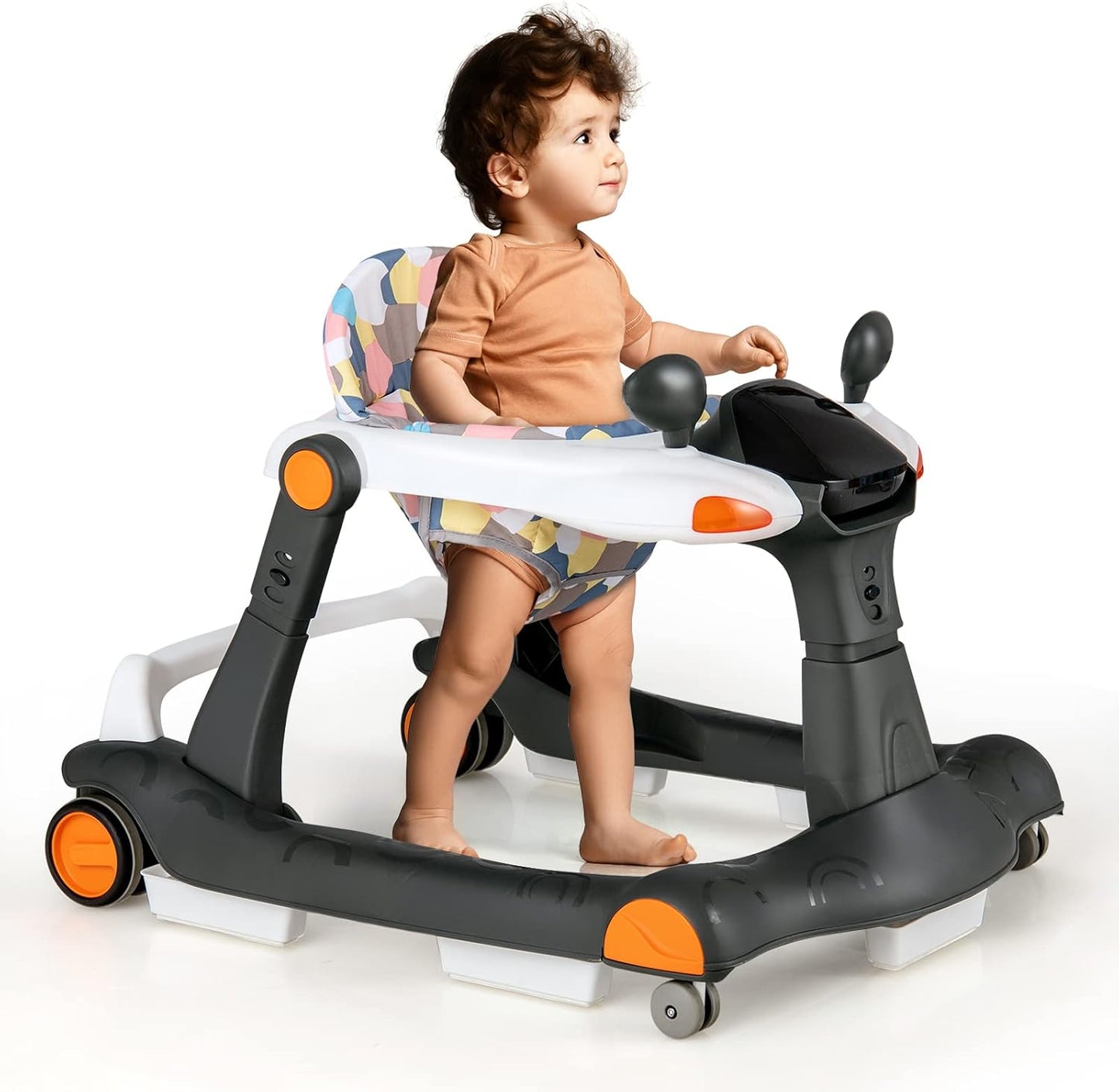 2 in 1 Foldable Toddler Push Along Walker with Music