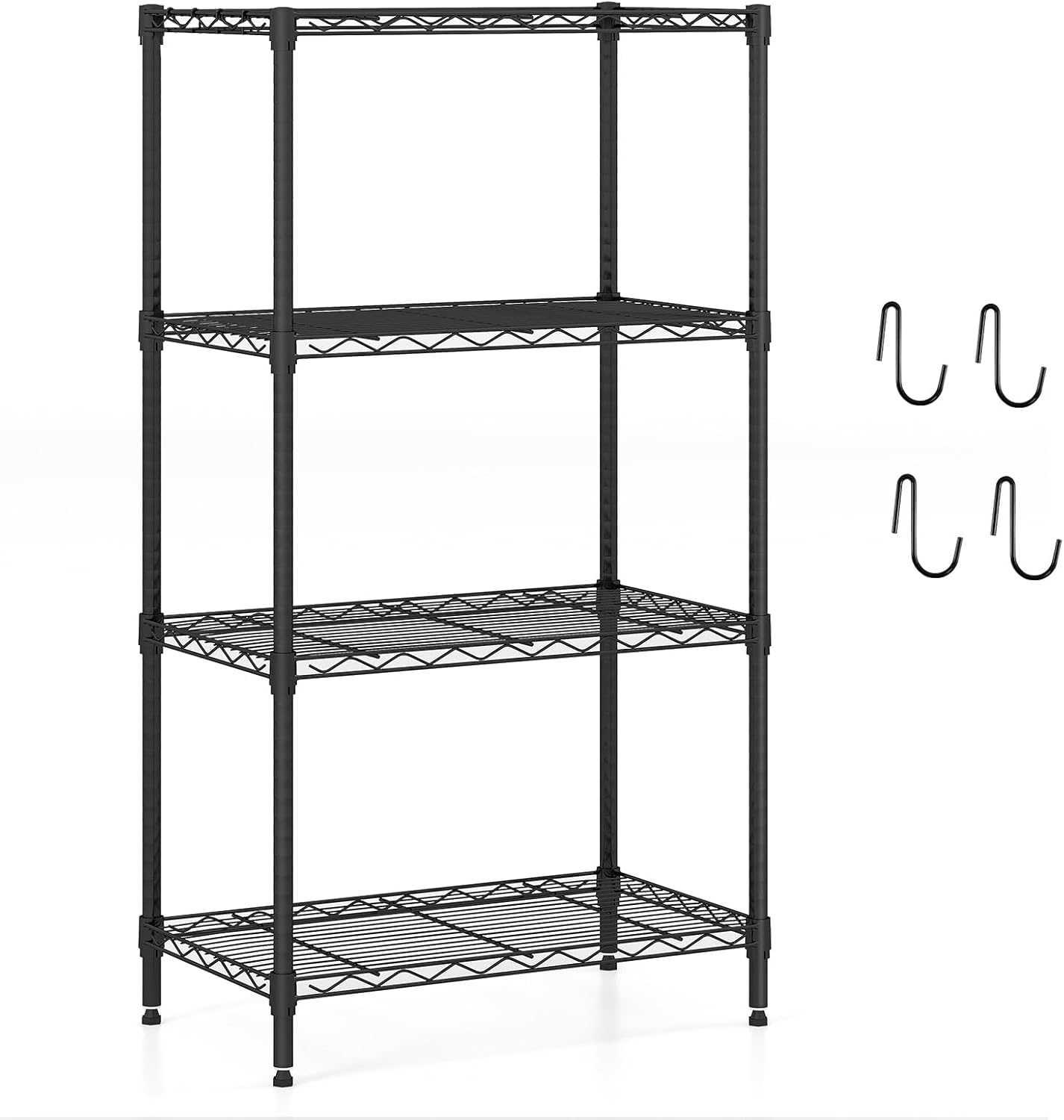 3/4/5/6-Tier Wire Shelving Unit Adjustable Metal Storage Shelves with V-shaped Shelving Rack