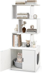 2 in 1 Hidden Cats Washroom Furniture with 3 Storage Shelves