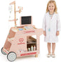 Wooden Doctor Playset, Kids Role Play Medical Station Cart