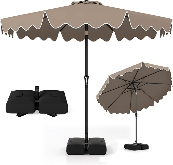 Garden Parasol, 8 Ribs Heavy-Duty Sun Shade Canopy