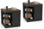 Farmhouse Nightstand with Charging Station Bedside Table with Adjustable Shelf