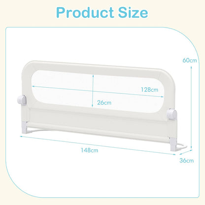 80/120/148/178/198 cm Long Adjustable Baby Bed Rail Guard with Extra Buckle