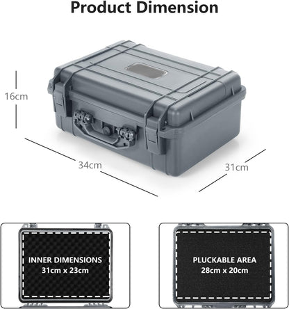 GiantexUK Waterproof Hard Case, Protective Camera Case with Customized Foam