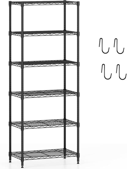3/4/5/6-Tier Wire Shelving Unit Adjustable Metal Storage Shelves with V-shaped Shelving Rack