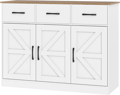 Sideboard Storage Cabinet, Large Kitchen Cupboard with Adjustable Shelf