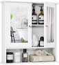 Double Door Wall Mounted Storage Cupboard with Adjustable Shelf and Compartment