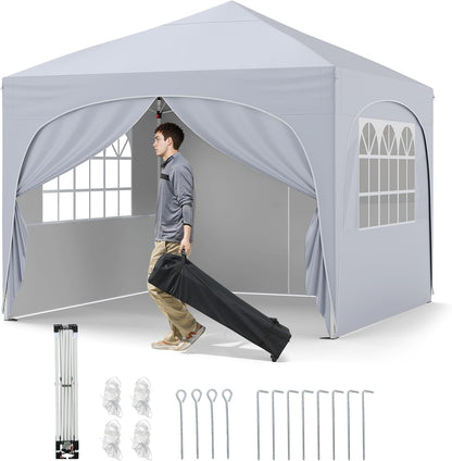 Outdoor Foldable Canopy Tent with 4 Removable Sidewall