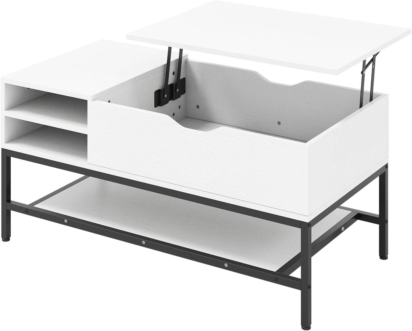 Lift Top Coffee Table with Hidden Compartment and Removable Shelf