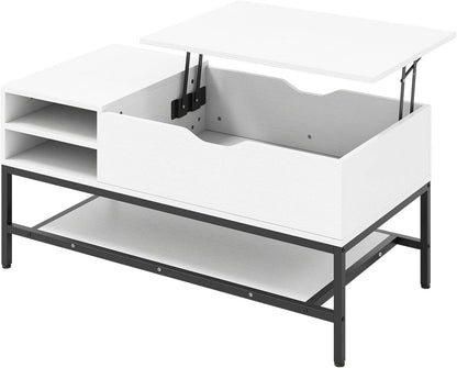 Lift Top Coffee Table with Hidden Compartment and Removable Shelf