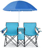 Portable Folding Loveseat with Umbrella & Carrying Bag
