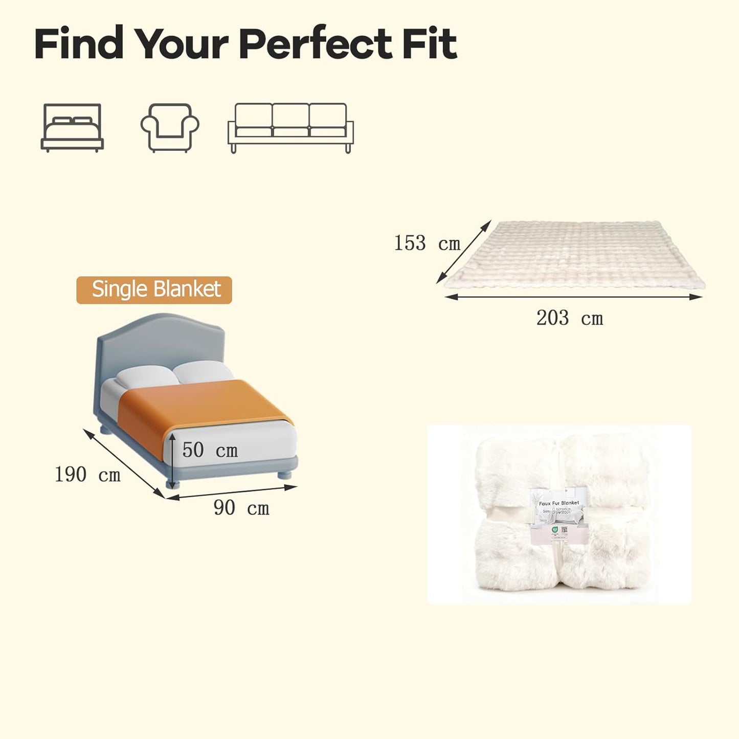 Fuzzy Plush Rabbit Fur Bubble Blanket for Bed Armchair Sofa