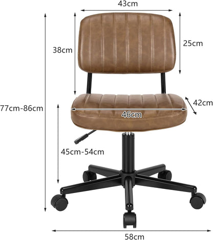 PU Leather Office Chair, Ergonomic Swivel Computer Desk Chair with Wheels