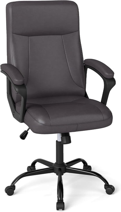 350LBS Big & Tall Executive Office Chair, Height Adjustable Leathaire Computer Desk Chair