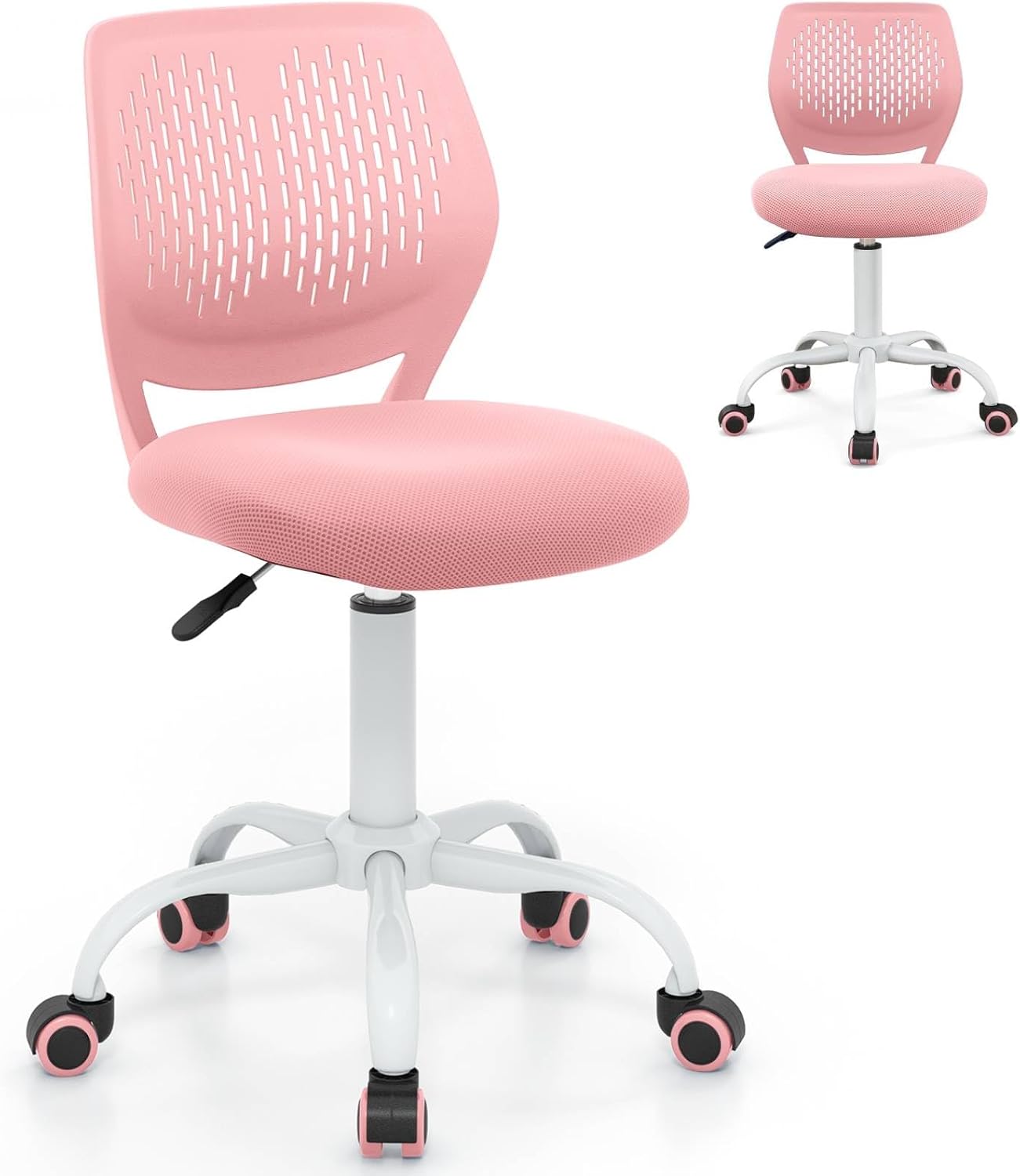 Kids Desk Chair, Height Adjustable Swivel Computer Chair with PU Casters & Gas Lift