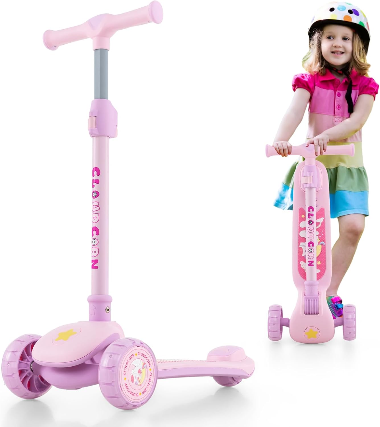 3 Wheel Foldable Scooters with Light up PU Wheels